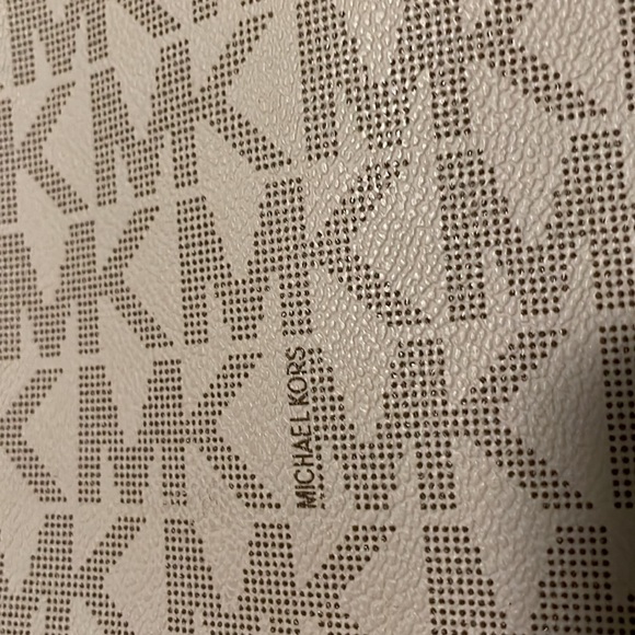 Michael Kors Small Cream, Light Brown Logo Studded Purse Backpack - Picture 3 of 13